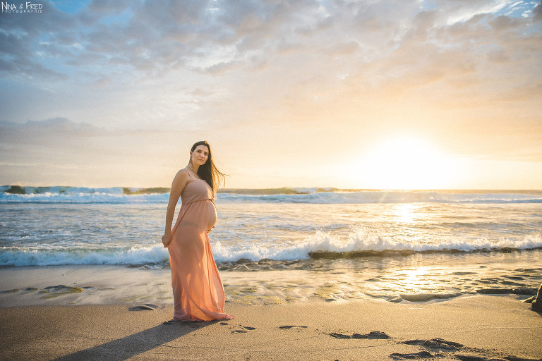 photographie de grossesse plage R&S