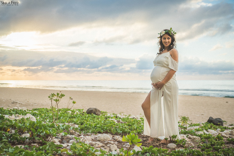 shooting grossesse plage Réunion E&K