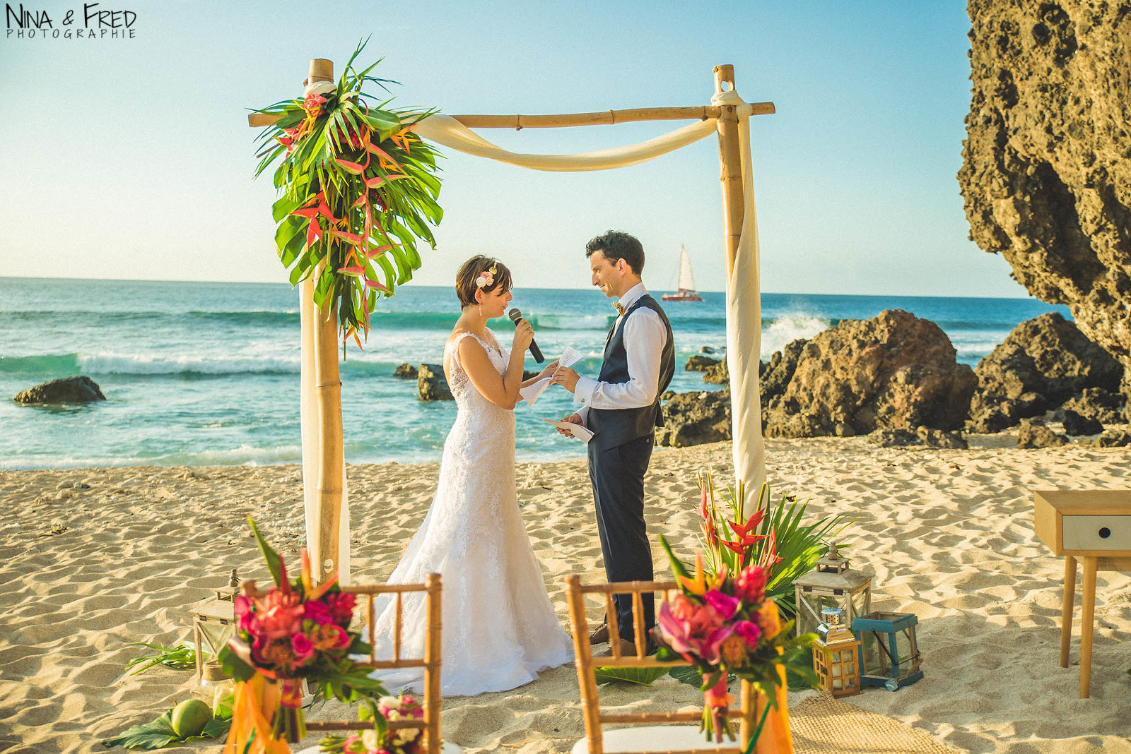 cérémonie de mariage sur la palge Réunion L&F
