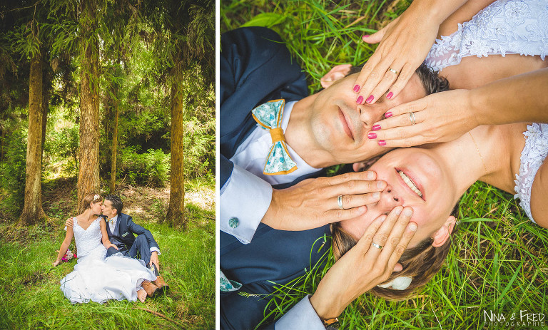 séance photo mariage dans la forêt du volcan L&F