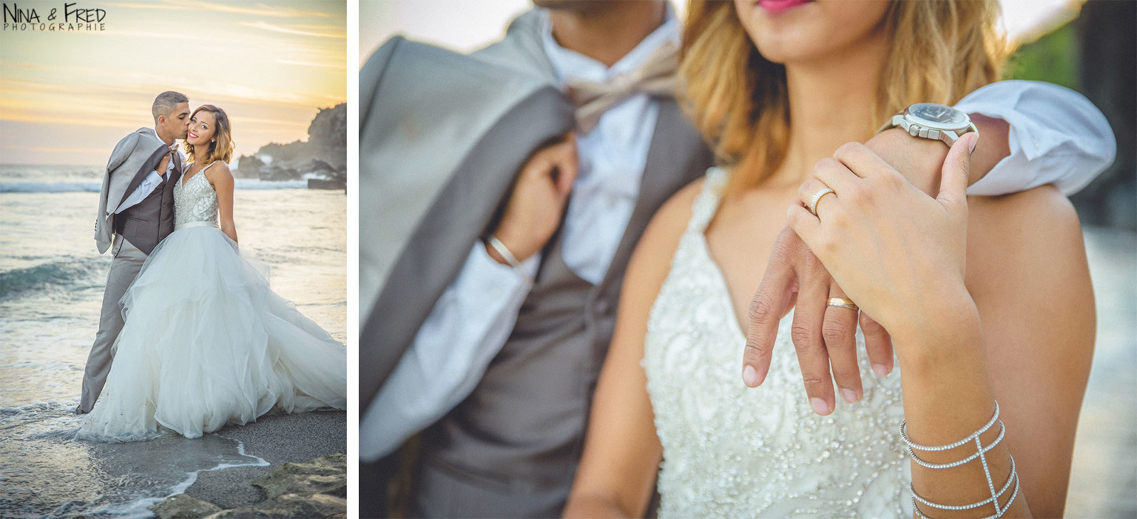 photos trash the dress dans l'eau Vanessa