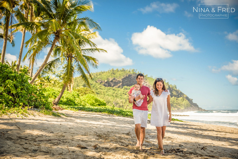 photo de famille sur la plage de Grande Anse F&L