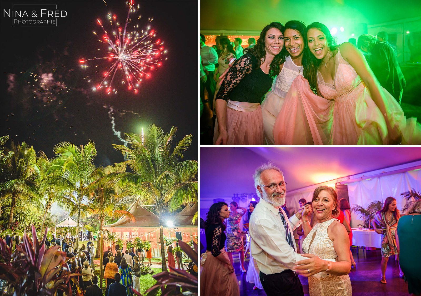 feu d'artifice et ambiance 1000 cocos mariage A&G