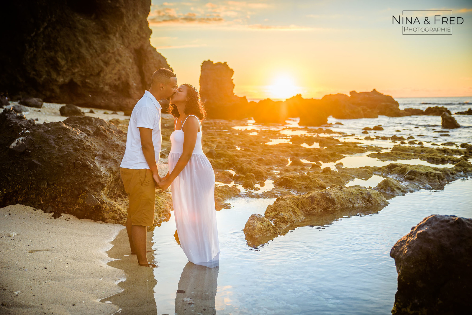 photo de grossesse coucher de soleil J&M