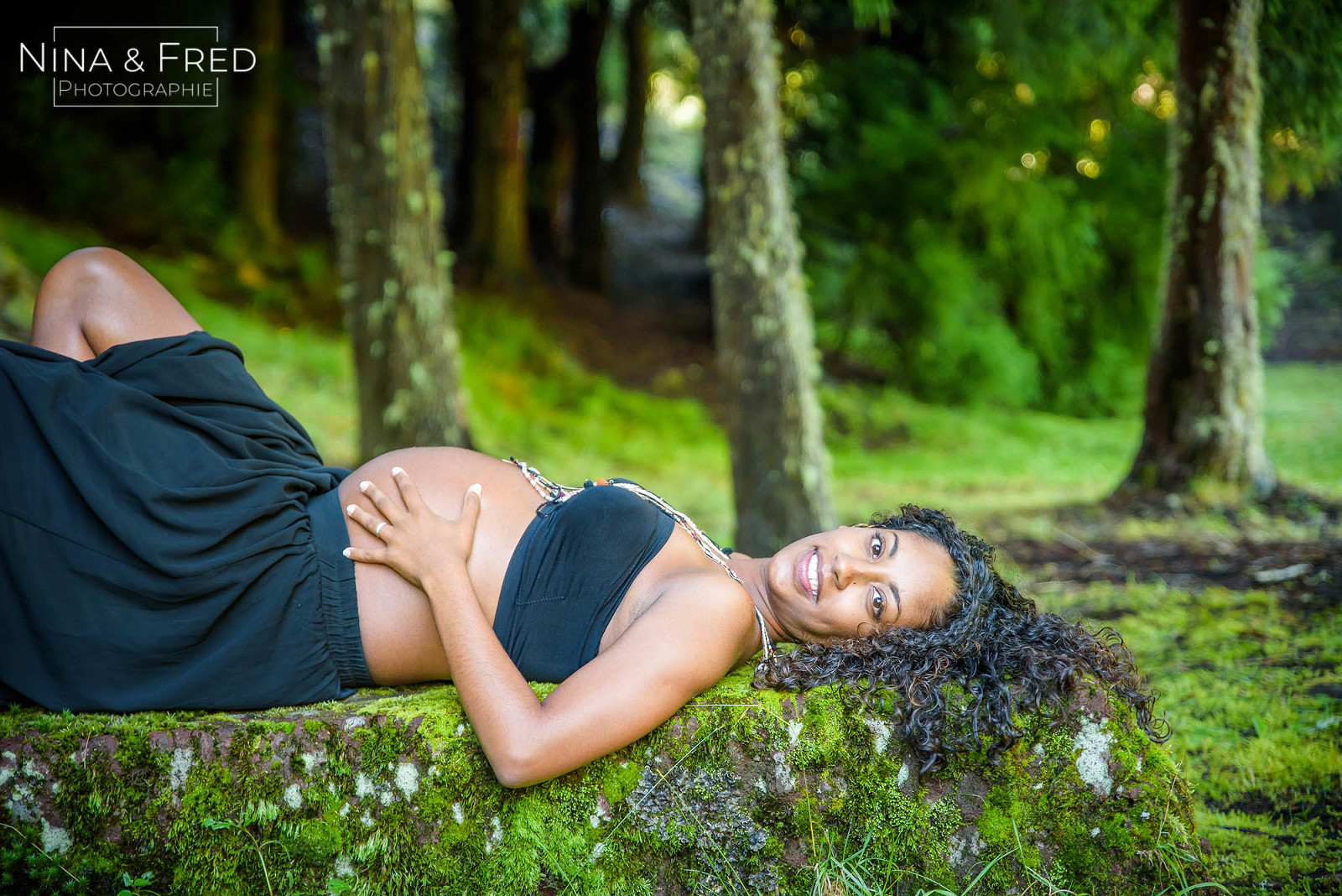 photo femme enceinte Réunion forêt E&D
