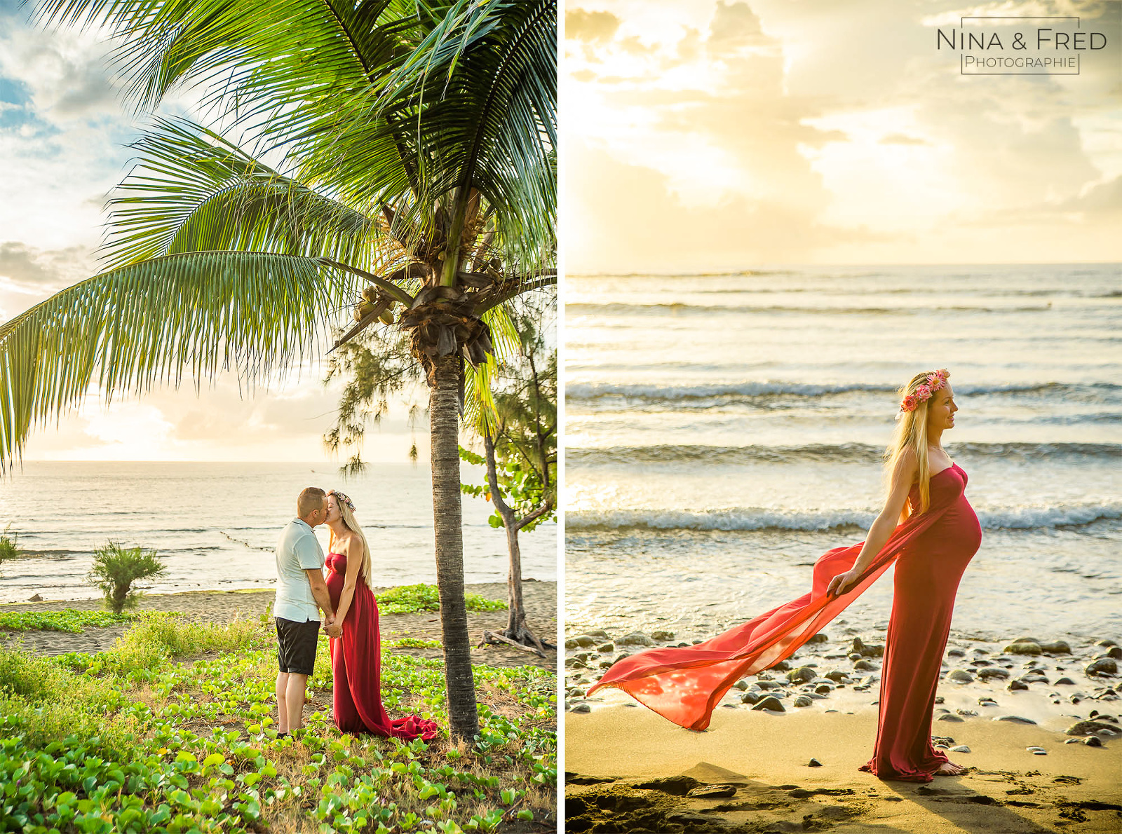 photos de grossesse N&Y plage 974