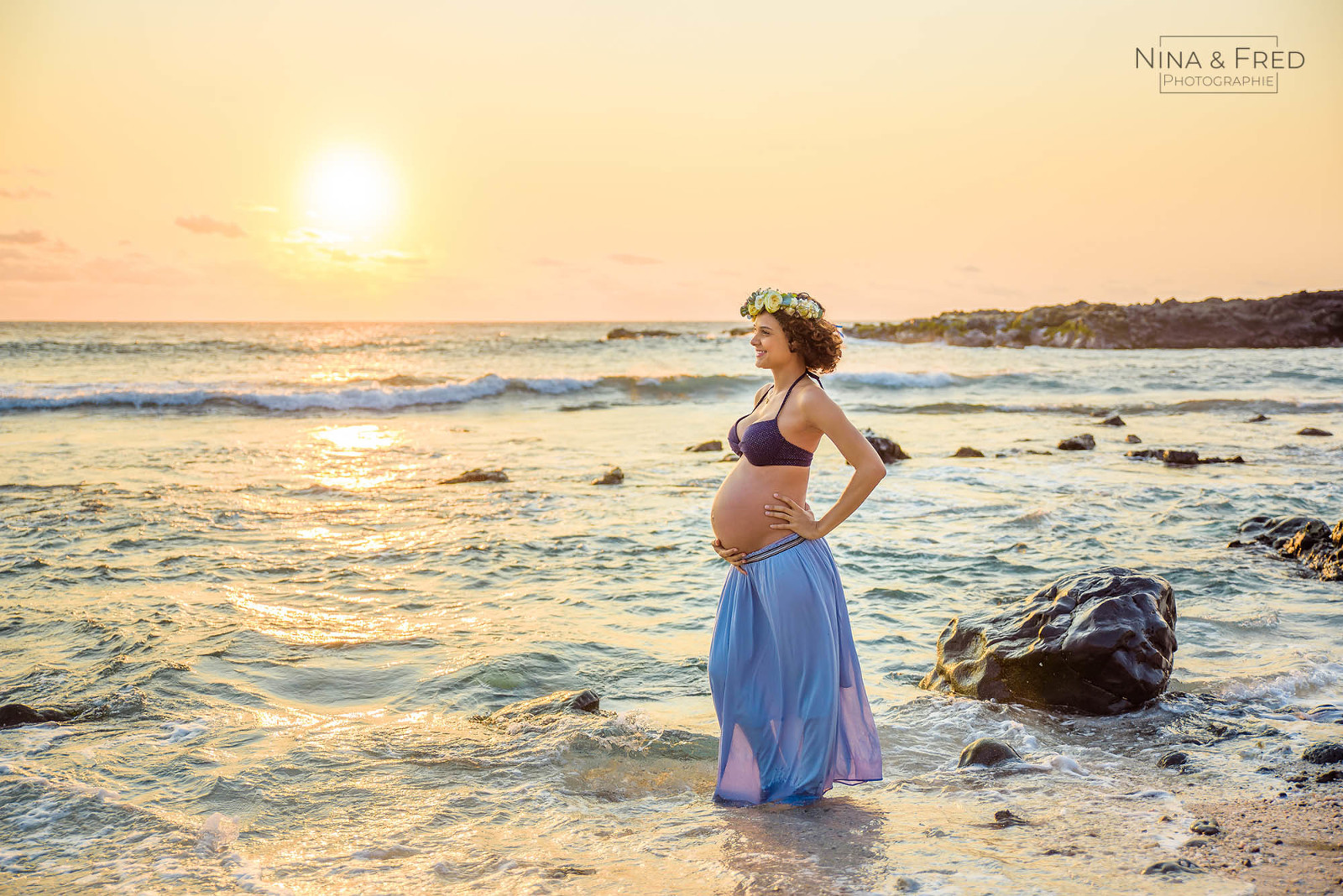 shooting grossesse coucher de soleil Réunion I&M2019
