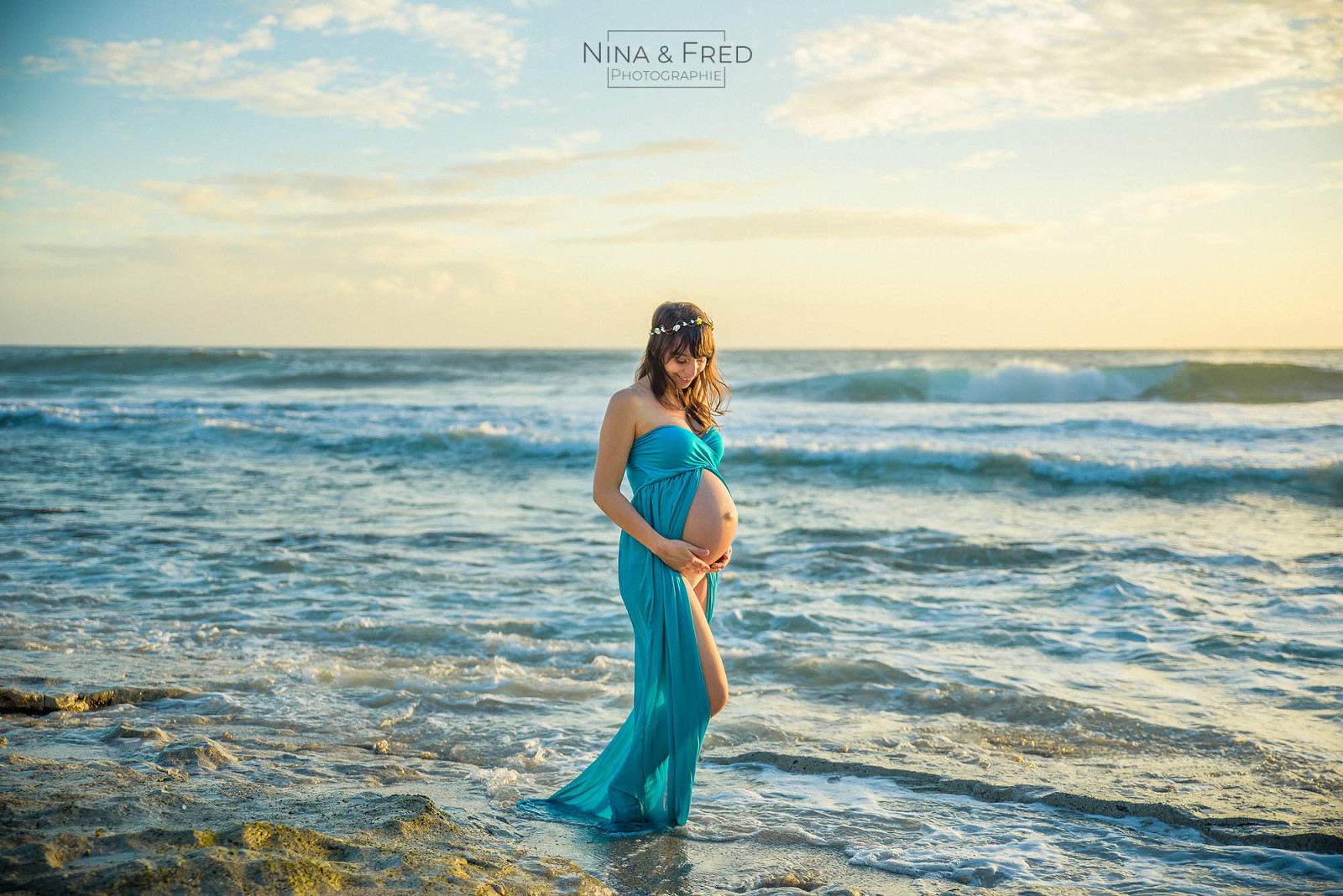 séance photo femme enceinte plage O&D&M
