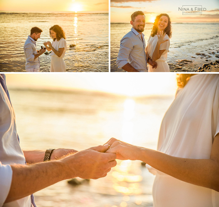 shooting demande en mariage plage Réunion E&B