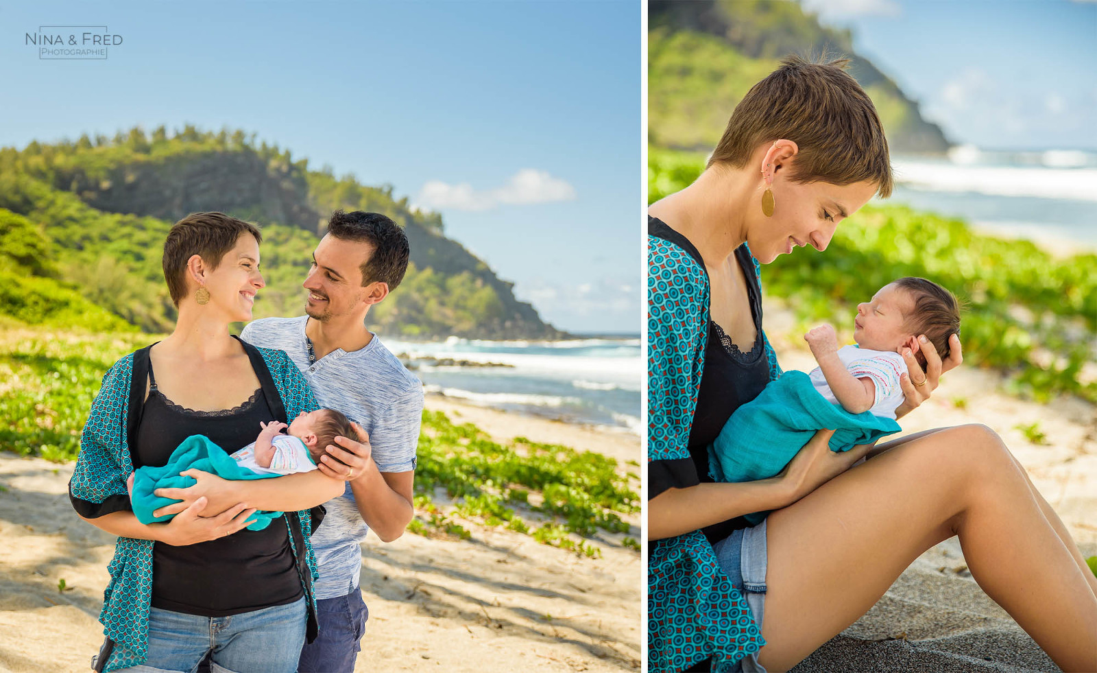 photo famille naissance Réunion T&MC&J