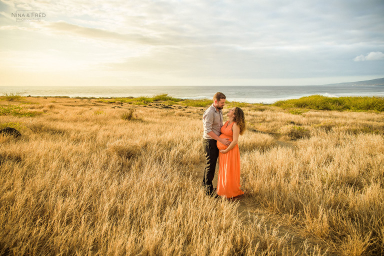 Photographie de grossesse en couple savane E&J-20