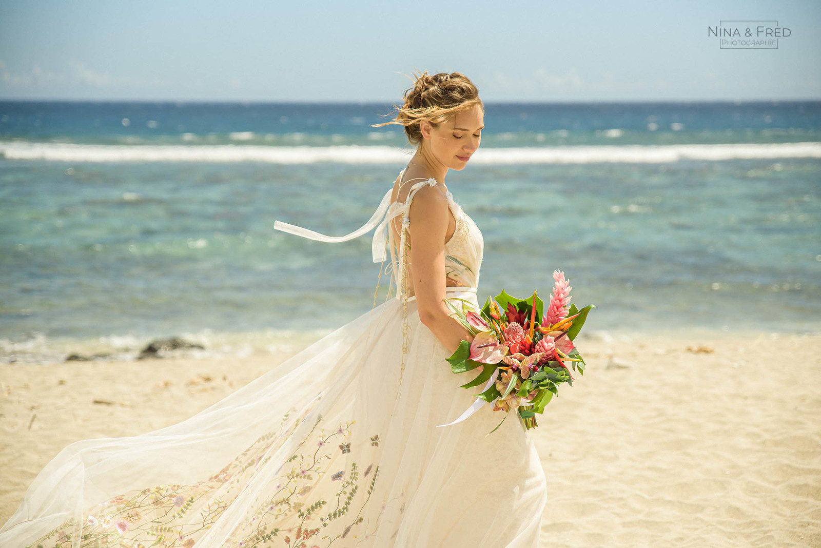 photo robe de mariée plage 974 K&M
