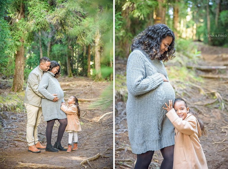 shooting grossesse famille forêt par Nina et Fred photographes Réunion J&M&E