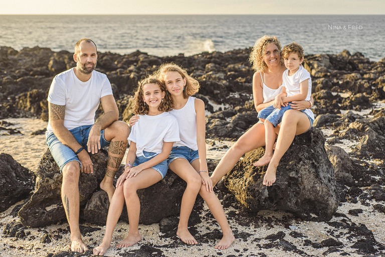 portrait de famille de V&C sur la côte ouest Réunionnaise