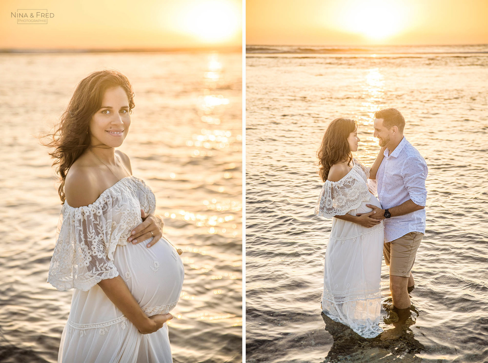 shooting grossesse coucher de soleil J&R&L
