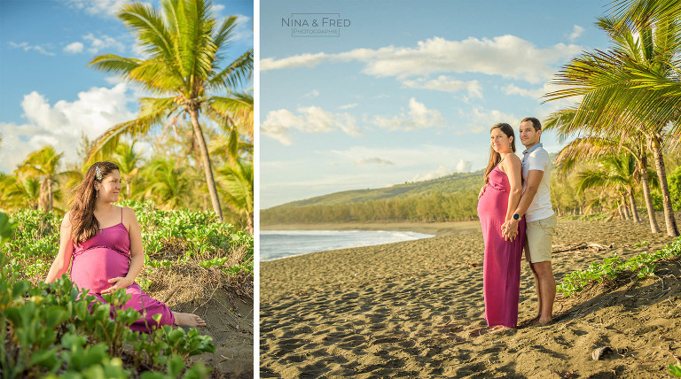 shooting grossesse plage cocotiers 974 A&L-23