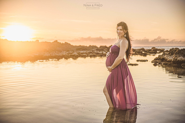 shooting future maman coucher de soleil Réunion A&L
