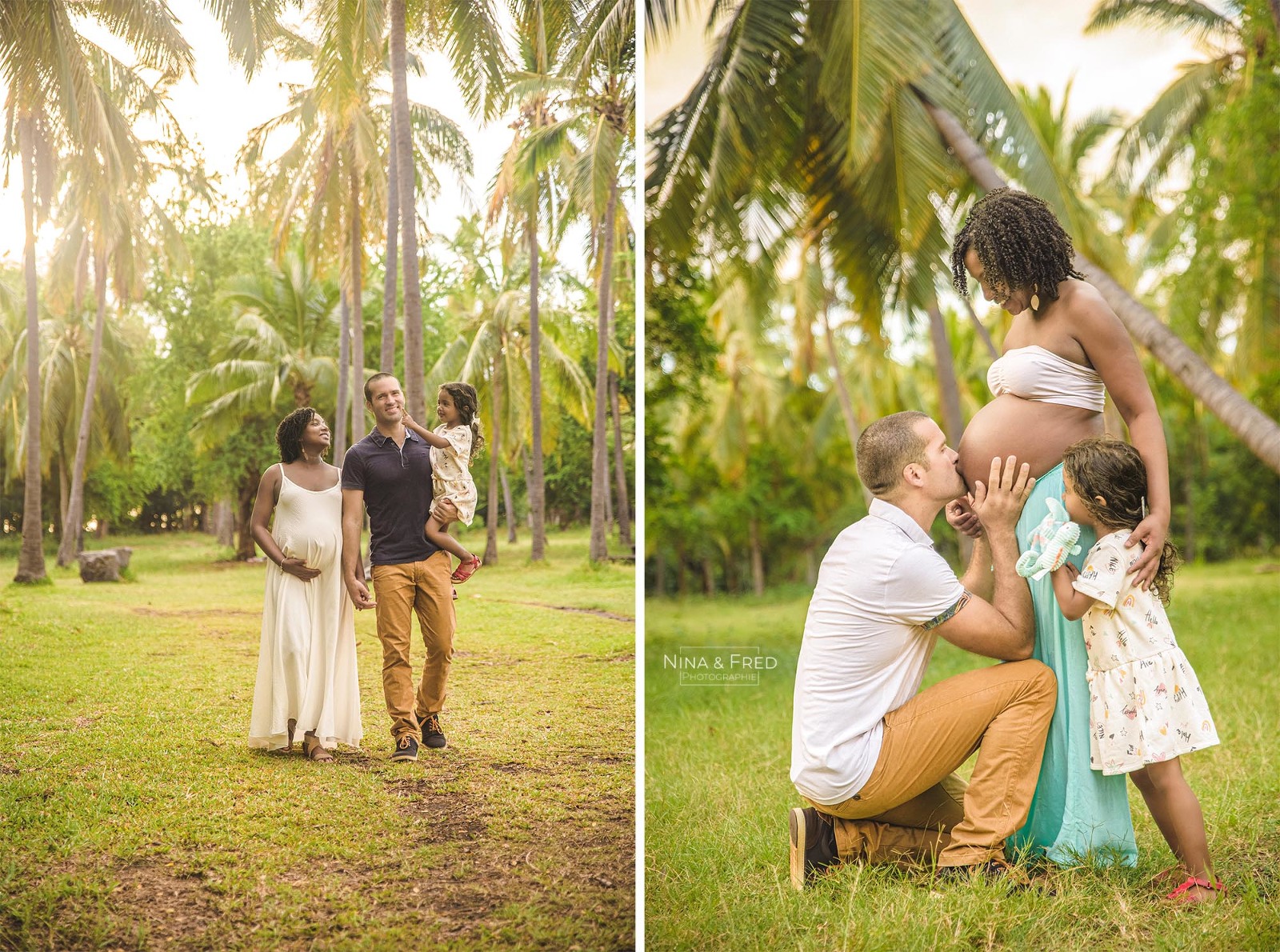 shooting grossesse famille tropical cocotiers G&S