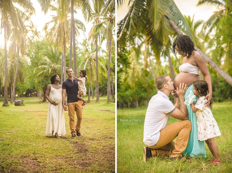 shooting grossesse famille tropical cocotiers G&S