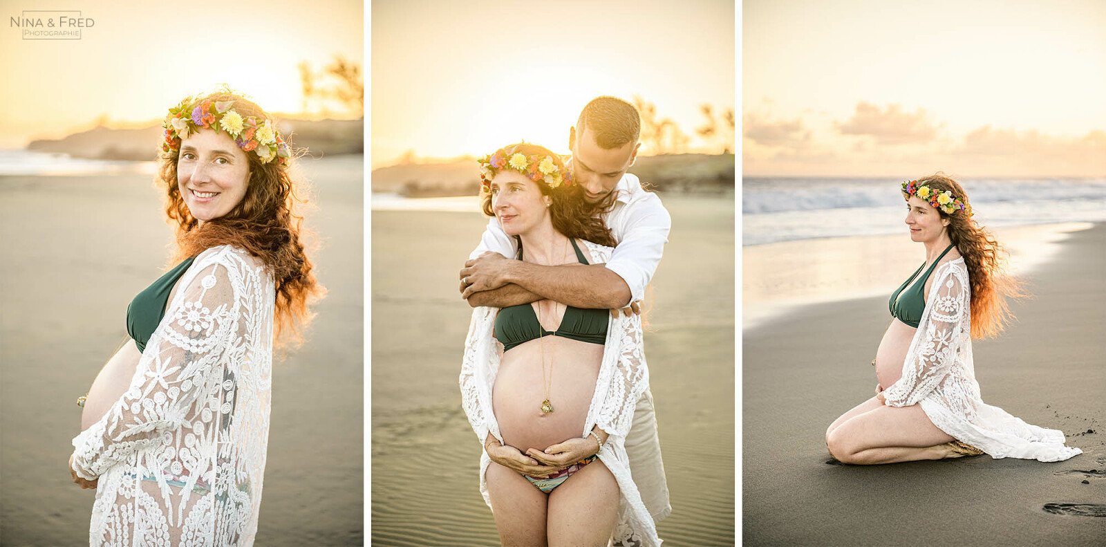 photos de grossesse plage de sable noir coucher de soleil A&F_24