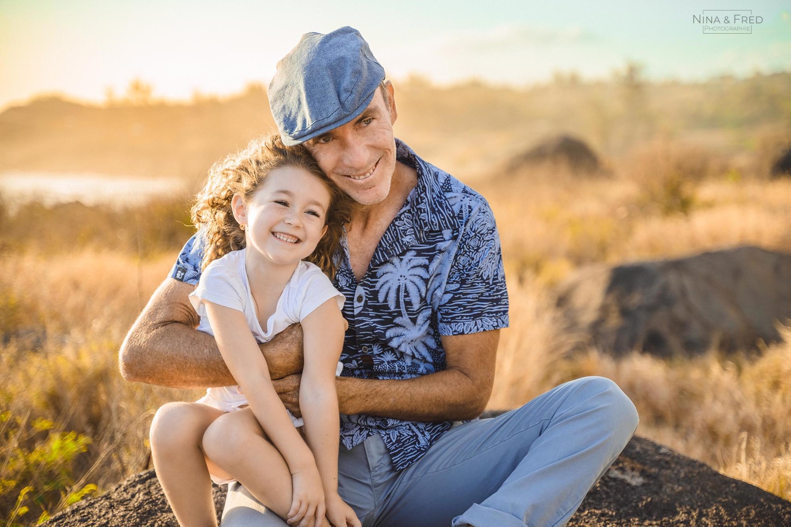 photographie père et fille savane la Réunion J&J&A