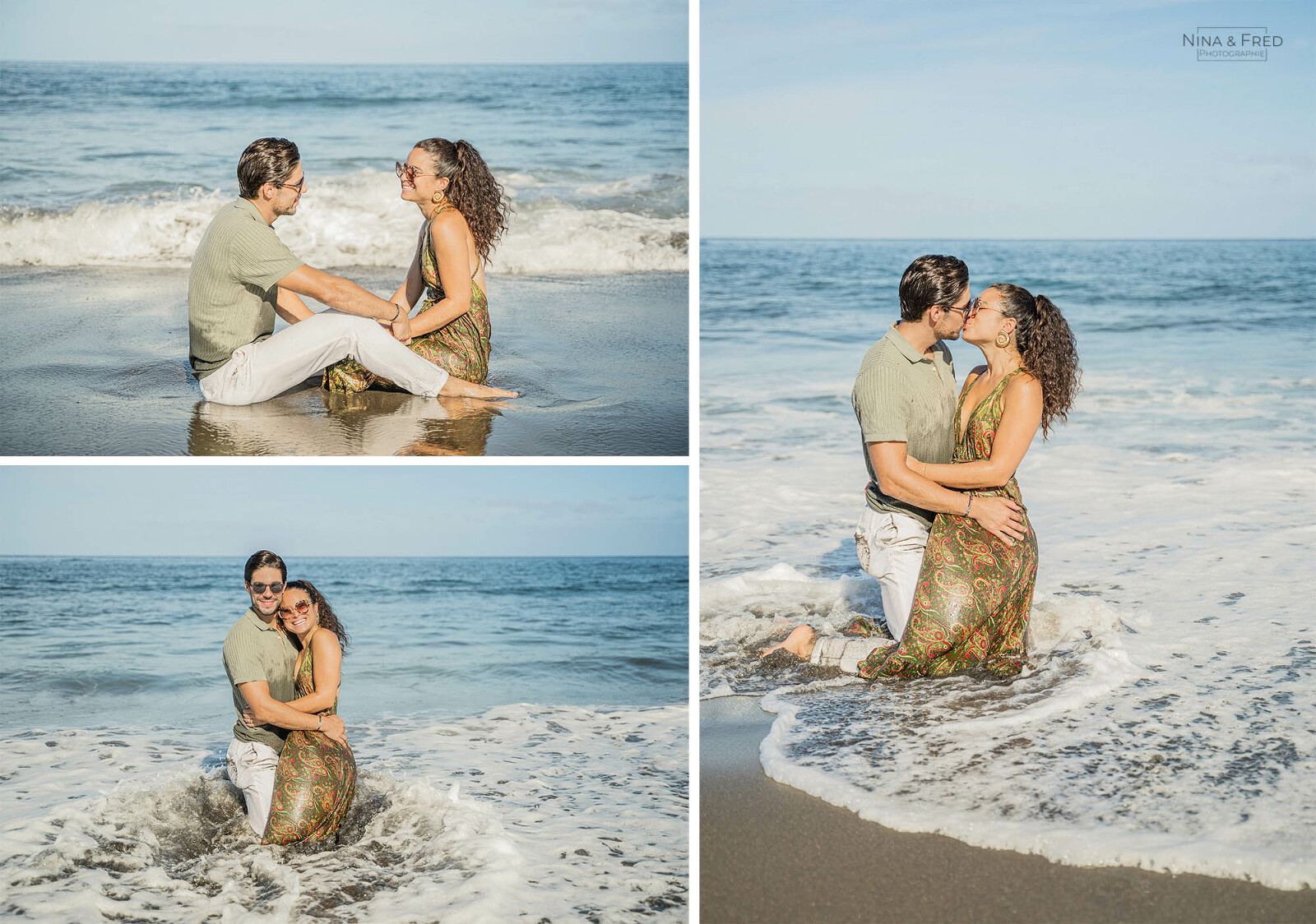 shooting couple plage de sable noir la Réunion V&F&S